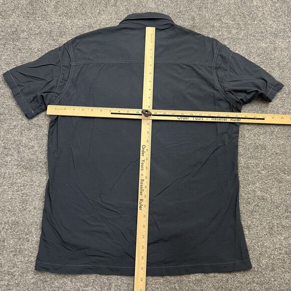 Kuhl Shirt Mens Medium Blue Western Short Sleeve Button Up Nylon Outdoor - Picture 6 of 8